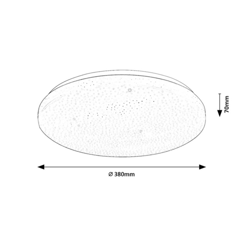 Rabalux - reguliuojamo ryškumo lubinis LED šviestuvas, 34 W, 230 V, 3000–6500 K, skersmuo 38 cm, su nuotoliniu pulteliu