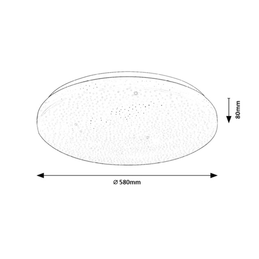 Rabalux - LED reguliuojamas lubinis šviestuvas LED/60W/230V 3000-6500K skers. 58 cm + nuotolinio valdymo pultas