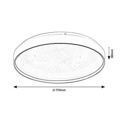 Rabalux - dimeriuojamas LED lubinis šviestuvas LED/80W/230V 3000-6500K skersmuo 77 cm + su nuotoliniu pultu