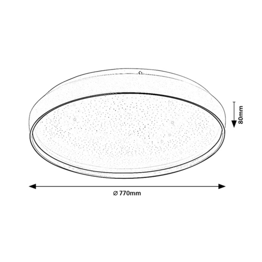 Rabalux - dimeriuojamas LED lubinis šviestuvas LED/80W/230V 3000-6500K skersmuo 77 cm + su nuotoliniu pultu