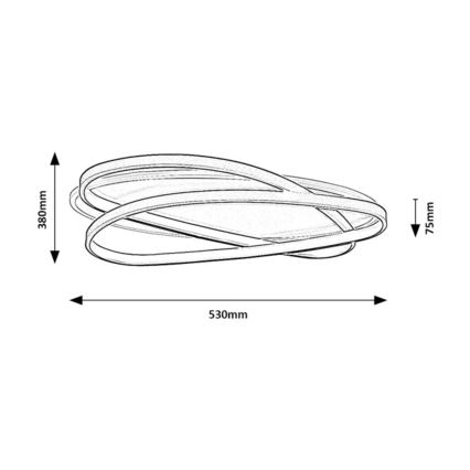 Rabalux - LED dimeriuojamas lubinis šviestuvas LED/57W/230V 3000-6000K 53x38 cm + nuotolinio valdymo pultas