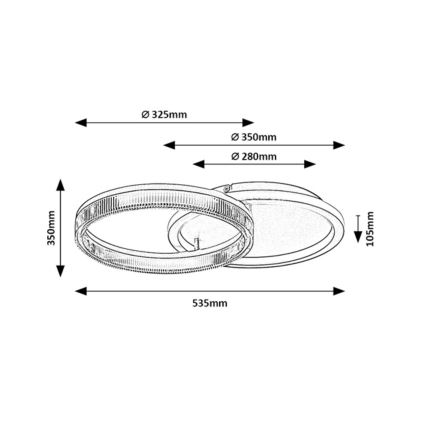 Rabalux - reguliuojamo ryškumo LED lubų šviestuvas LED/22W/230V 3000-6500K 53,5x35 cm + nuotolinio valdymo pultas