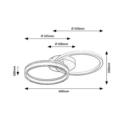 Rabalux - dimeriuojamas LED lubinis šviestuvas LED/38W/230V 3000-6500K 60x35 cm + su nuotolinio valdymo pultu