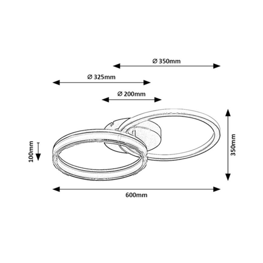Rabalux - dimeriuojamas LED lubinis šviestuvas LED/38W/230V 3000-6500K 60x35 cm + su nuotolinio valdymo pultu
