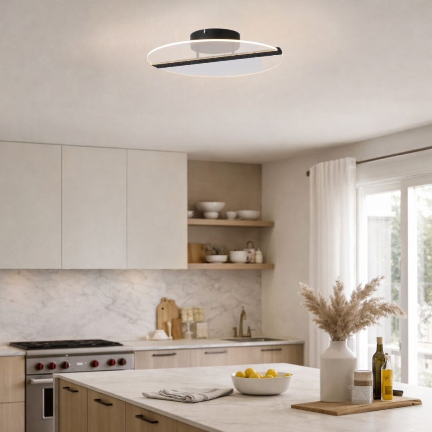Rabalux - LED lubinis šviestuvas LED/20W/230V 3000 K skersmuo 41 cm juodas/skaidrus