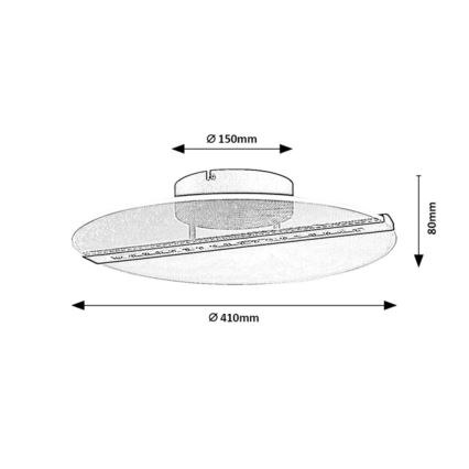 Rabalux - LED lubinis šviestuvas LED/20W/230V 3000 K skersmuo 41 cm juodas/skaidrus