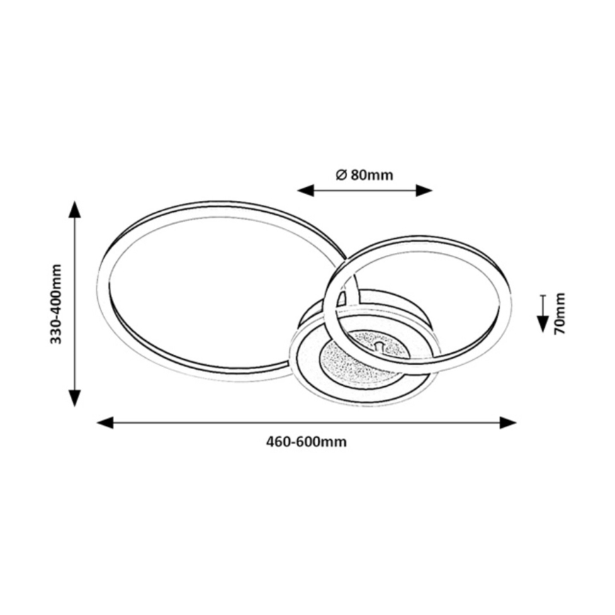 Rabalux - LED dimeriuojamas lubinis šviestuvas LED/24W/230V 3000-6500K 46x33 cm + nuotolinis valdymas