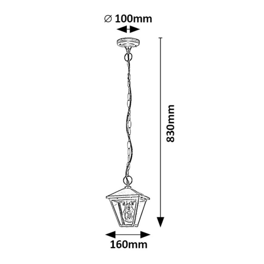 Rabalux - Lauko sietynas ant grandinės 1xE27/40W/230V IP44