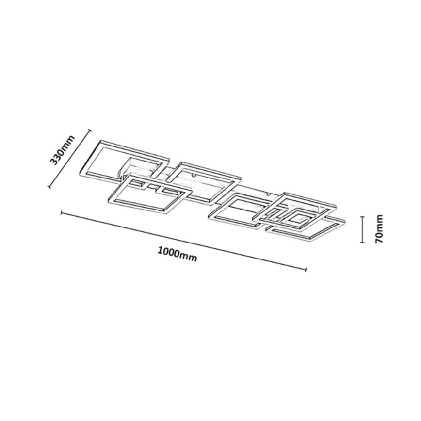 Rabalux - LED Reguliuojamas lubinis šviestuvas LED/40W/230V 3000-6500K 33x100 cm smėlio spalvos + su nuotoliniu pulteliu