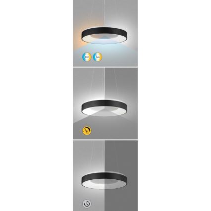 Rabalux - LED Reguliuojamas pakabinamas sietynas LED/38W/230V 3000-6500K juoda + nuotolinio valdymo pultas