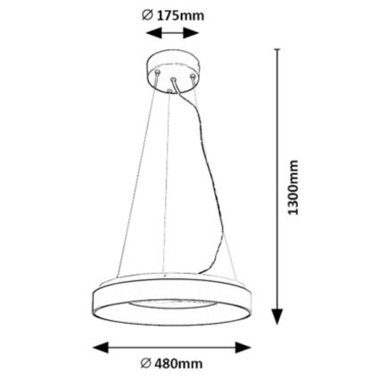 Rabalux - LED Reguliuojamas pakabinamas sietynas LED/38W/230V 3000-6500K juoda + nuotolinio valdymo pultas