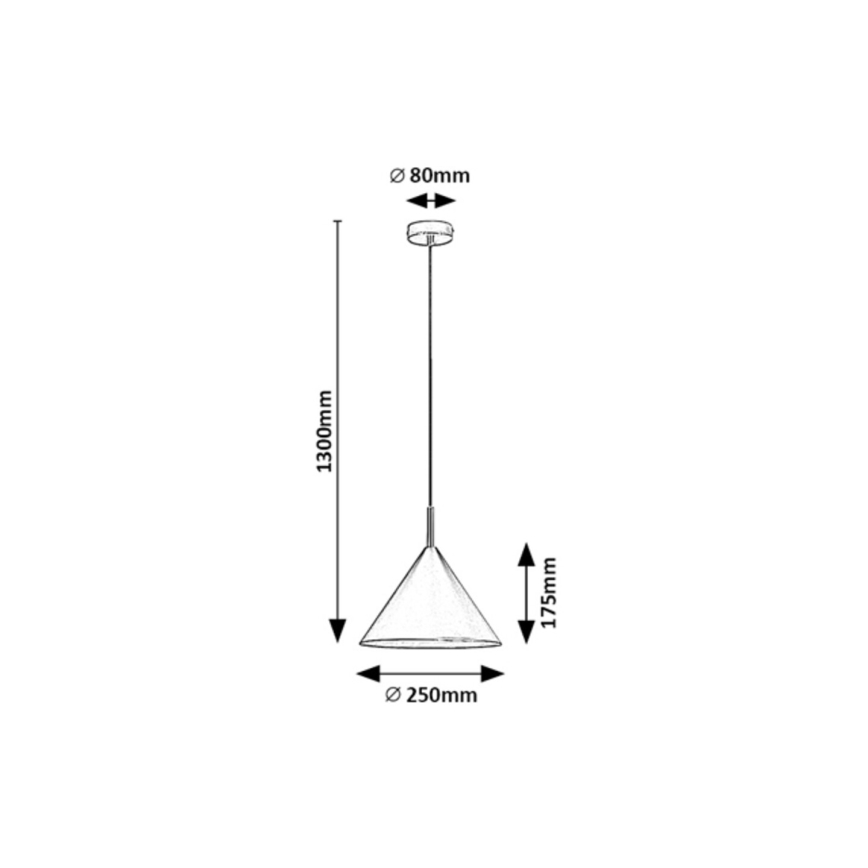 Rabalux - Pakabinamas šviestuvas ant laido 1xE27/40W/230V skersmuo 25 cm juodas