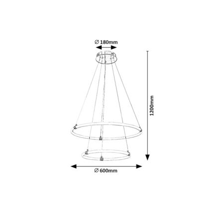 Rabalux - LED Reguliuojamas pakabinamas sietynas LED/55W/230V + nuotolinio valdymo pultas