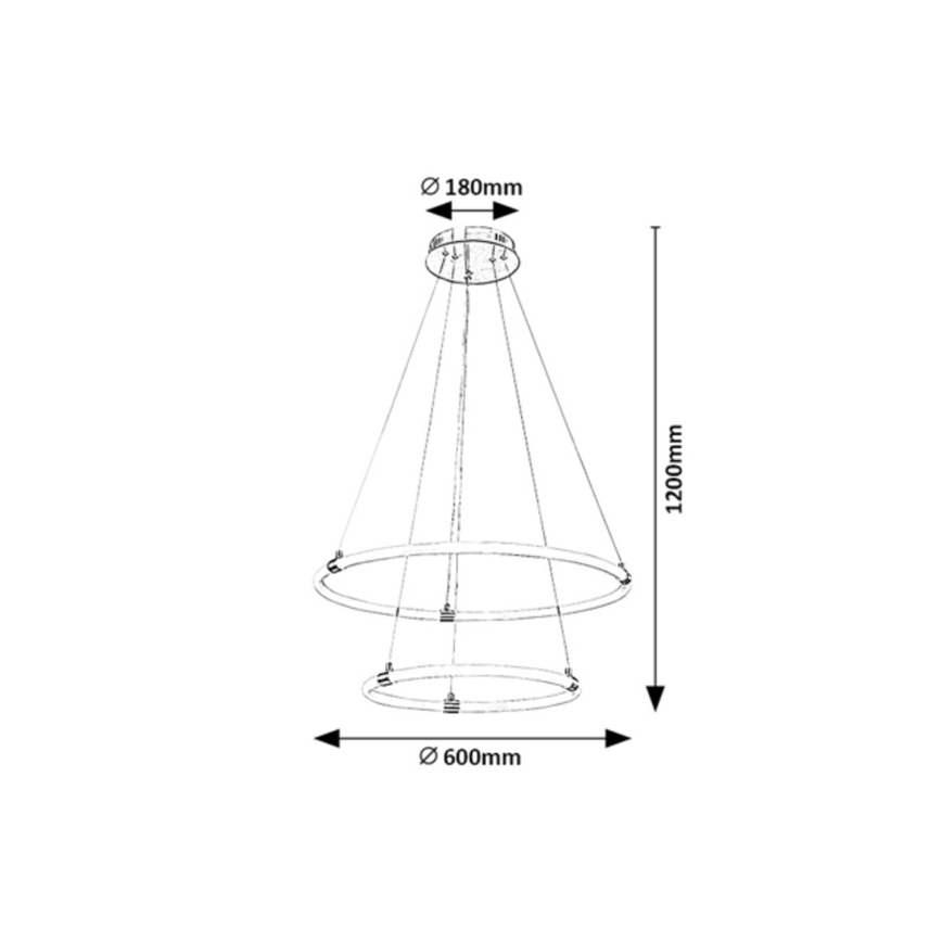 Rabalux - LED Reguliuojamas pakabinamas sietynas LED/55W/230V + nuotolinio valdymo pultas