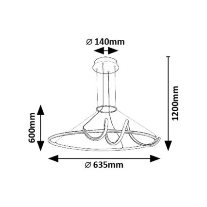 Rabalux - LED Reguliuojamas pakabinamas sietynas LED/46W/230V 3000-6500K + nuotolinio valdymo pultas