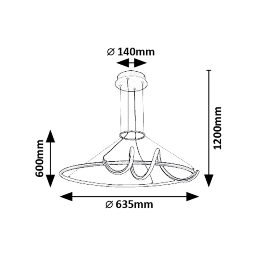 Rabalux - LED Reguliuojamas pakabinamas sietynas LED/46W/230V 3000-6500K + nuotolinio valdymo pultas