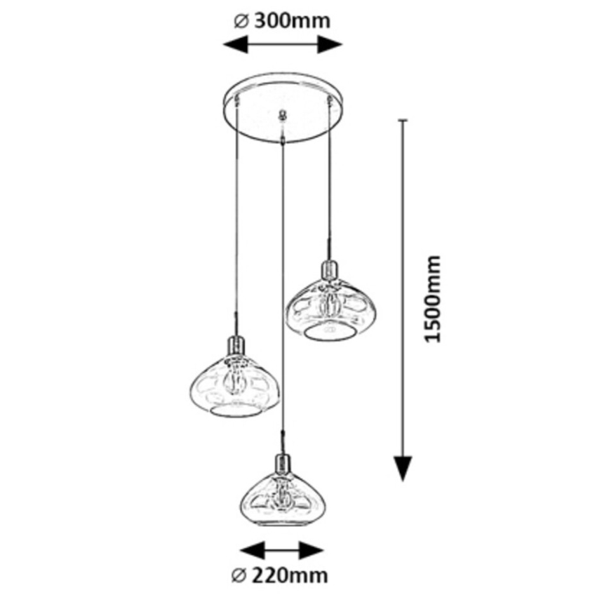 Rabalux - Pakabinamas šviestuvas su laidu 3xE27/40W/230V