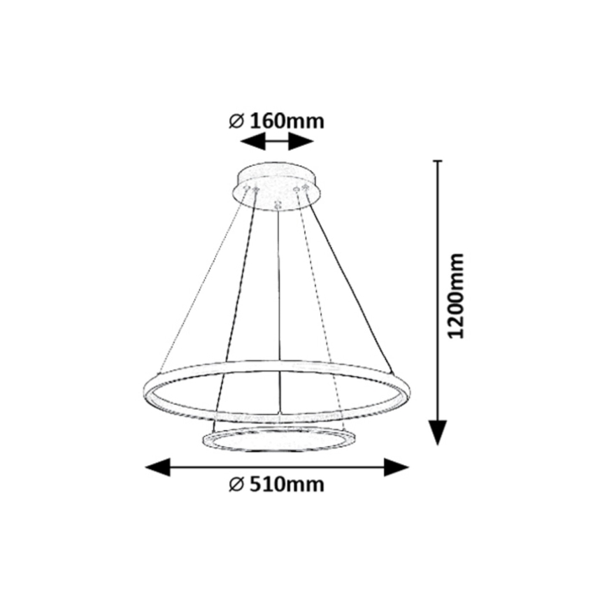 Rabalux - LED Reguliuojamas pakabinamas sietynas LED/42W/230V 3000-6500K + nuotolinio valdymo pultas