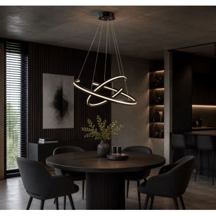 Rabalux - reguliuojamo ryškumo LED pakabinamas šviestuvas su laidu LED/80W/230V 3000-6500K juoda + nuotolinis valdymas