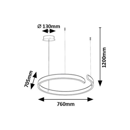 Rabalux - LED šviestuvas ant laido LED/45W/230V 3000/4000/6500K