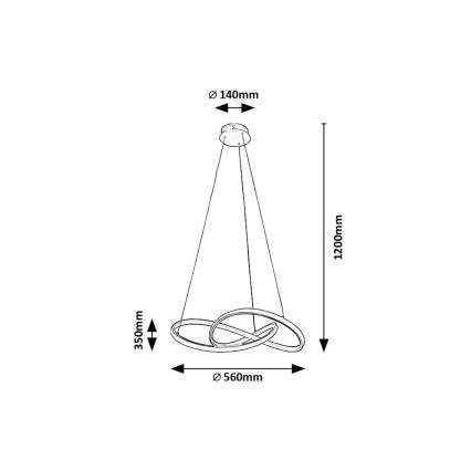Rabalux - LED Pakabinamas sietynas LED/36W/230V 3000K auksas