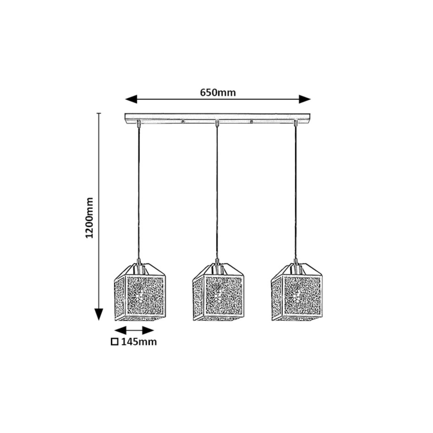 Rabalux - Pakabinamas sietynas 3xE27/40W/230V juoda
