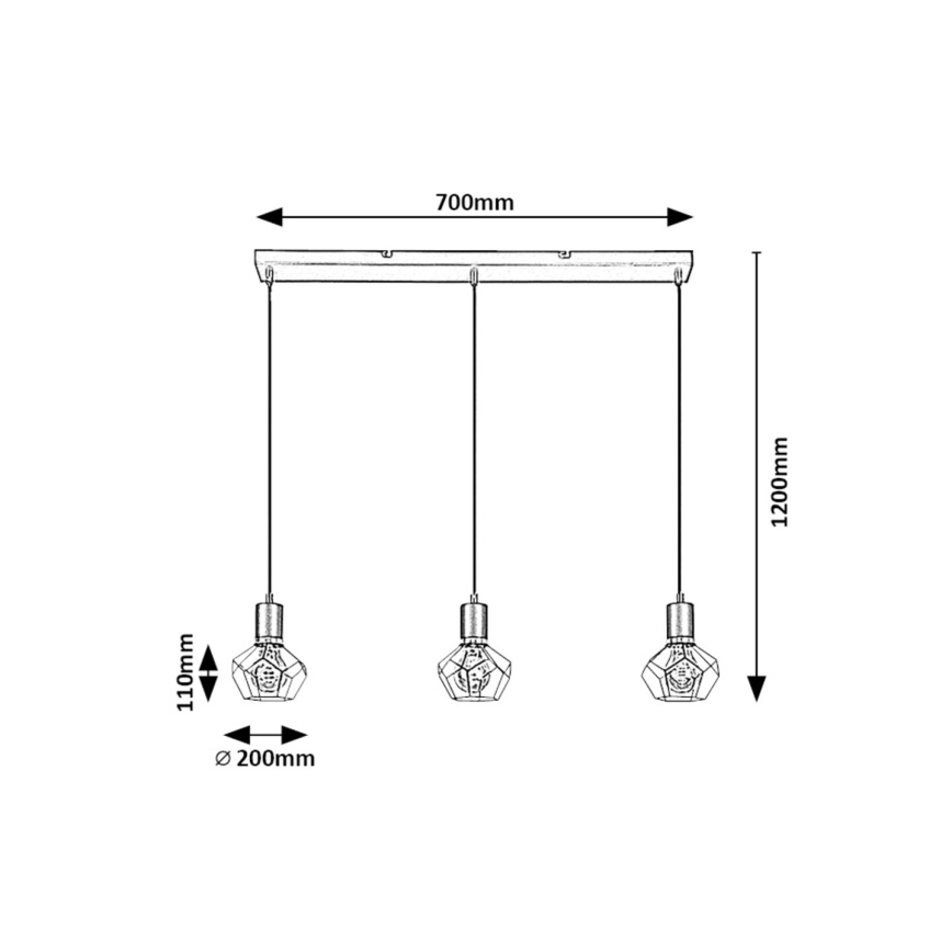 Rabalux - Pakabinamas sietynas 3xE27/40W/230V