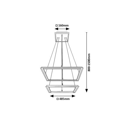 Rabalux - LED Pakabinamas sietynas 2xLED/24W/230V 3000K