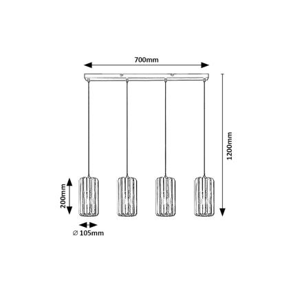 Rabalux - Pakabinamas sietynas 4xE27/40W/230V