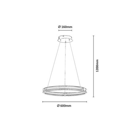Rabalux - Dimeriuojamas LED pakabinamas šviestuvas ant kabelio LED/60W/230V 3000-6500K pilka + nuotolinis valdymas