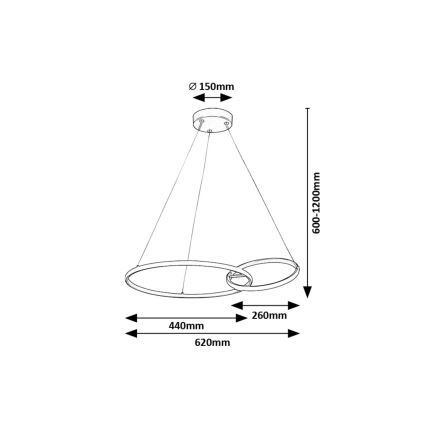 Rabalux - LED Pakabinamas sietynas LED/36W/230V juoda/auksas