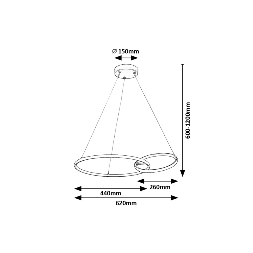 Rabalux - LED Pakabinamas sietynas LED/36W/230V juoda/auksas