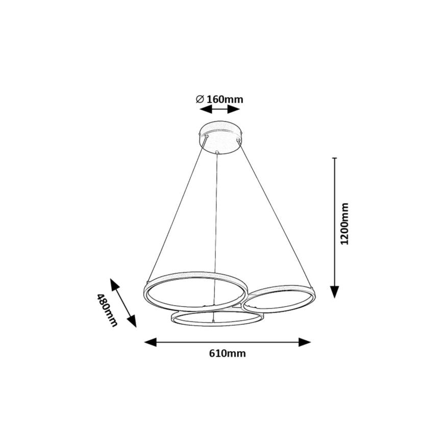 Rabalux - LED Pakabinamas sietynas LED/38W/230V juoda