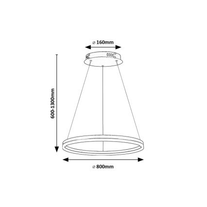 Rabalux - LED Pakabinamas sietynas LED/45W/230V 3000K/4000K/6500K