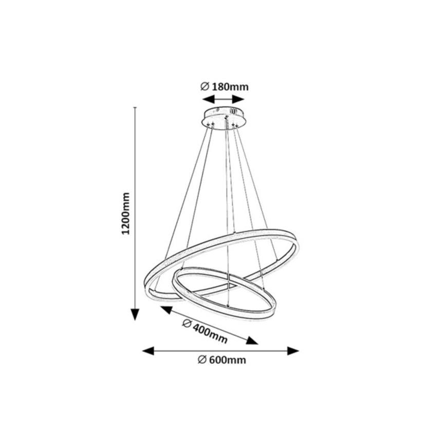 Rabalux - reguliuojamas pakabinamas LED šviestuvas ant laido LED/80W/230V 3000-6500K + nuotolinis valdymas