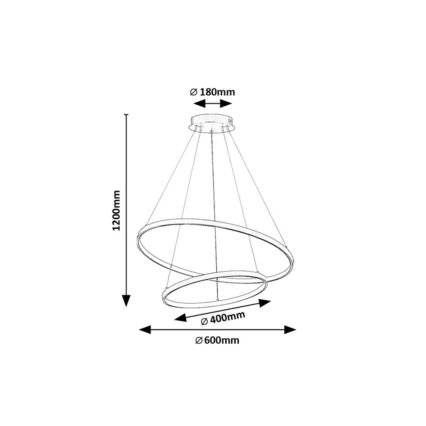 Rabalux - LED dimeriuojama liustra ant laido LED/75W/230V 3000-6500K + nuotolinis valdymas