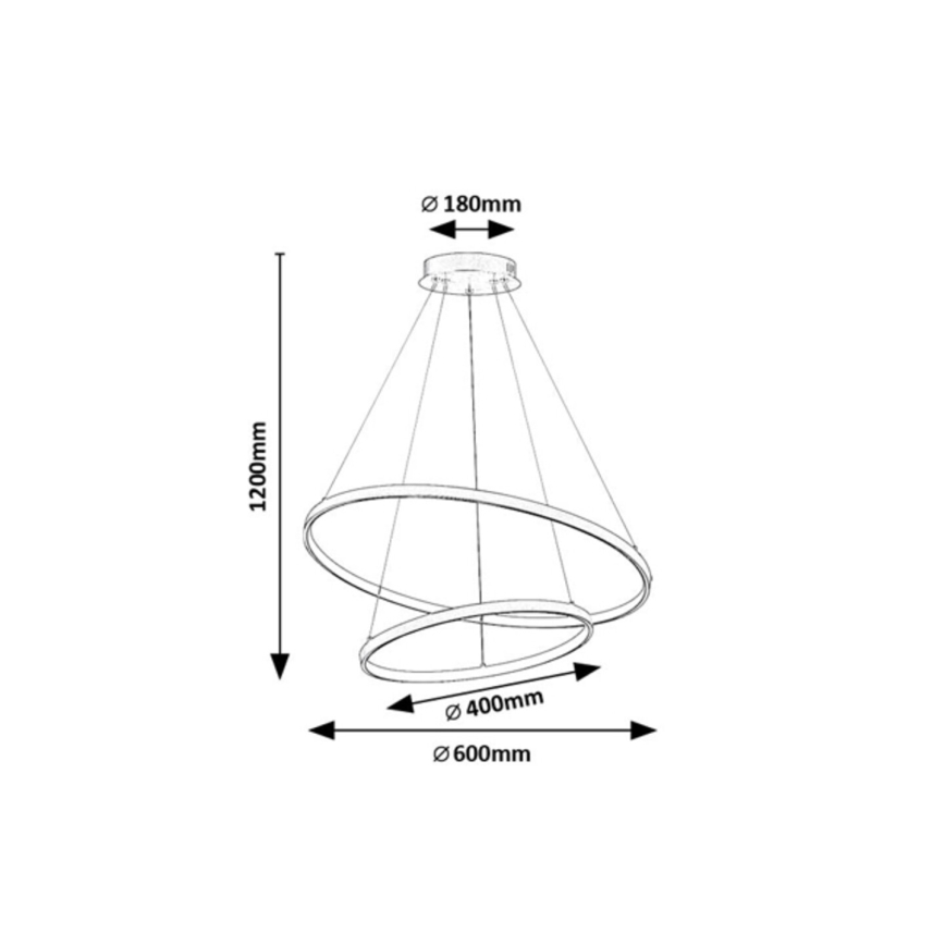 Rabalux - LED dimeriuojama liustra ant laido LED/75W/230V 3000-6500K + nuotolinis valdymas