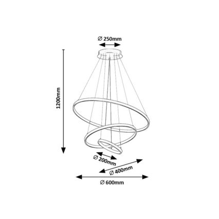 Rabalux - reguliuojamas LED pakabinamas šviestuvas su laidu LED/90W/230V 3000-6500K + nuotolinio valdymo pultas