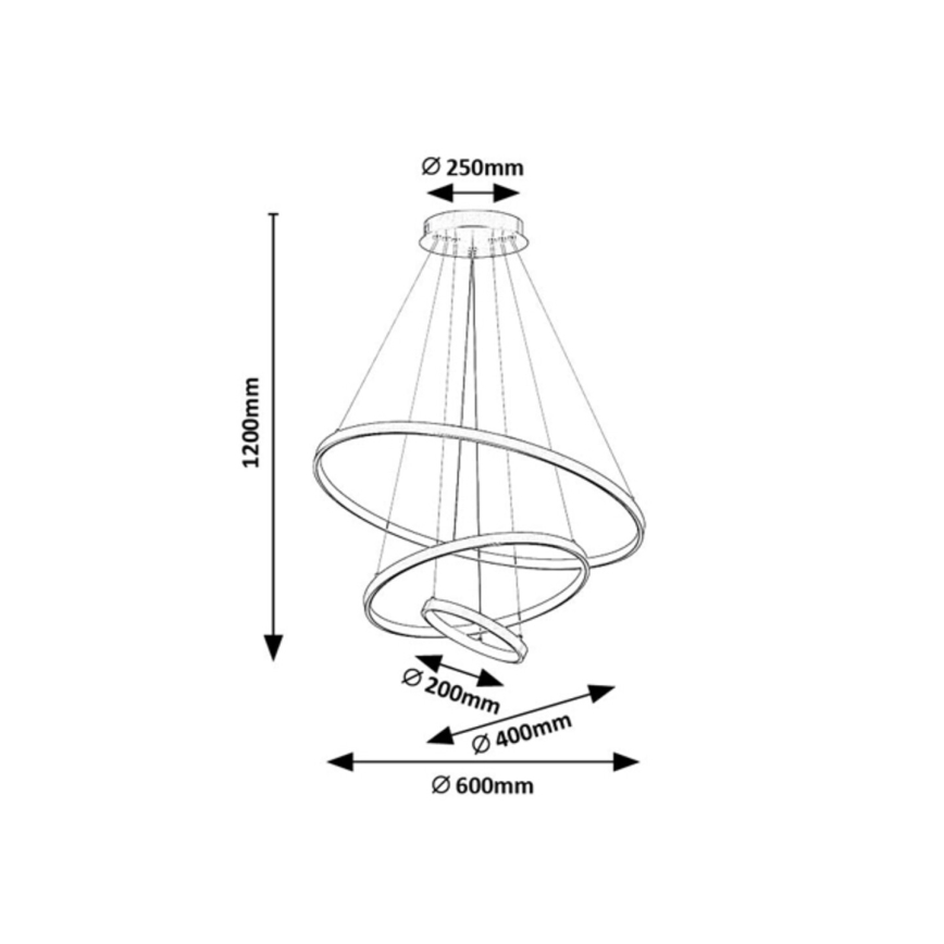 Rabalux - reguliuojamas LED pakabinamas šviestuvas su laidu LED/90W/230V 3000-6500K + nuotolinio valdymo pultas
