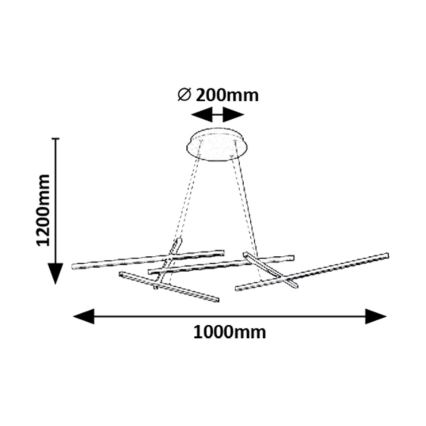 Rabalux - LED Reguliuojamas pakabinamas sietynas LED/40W/230V 3000-6500K + nuotolinio valdymo pultas