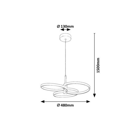 Rabalux - reguliuojamas LED pakabinamas šviestuvas ant laido LED/50W/230V 3000-6500K + nuotolinis valdymas