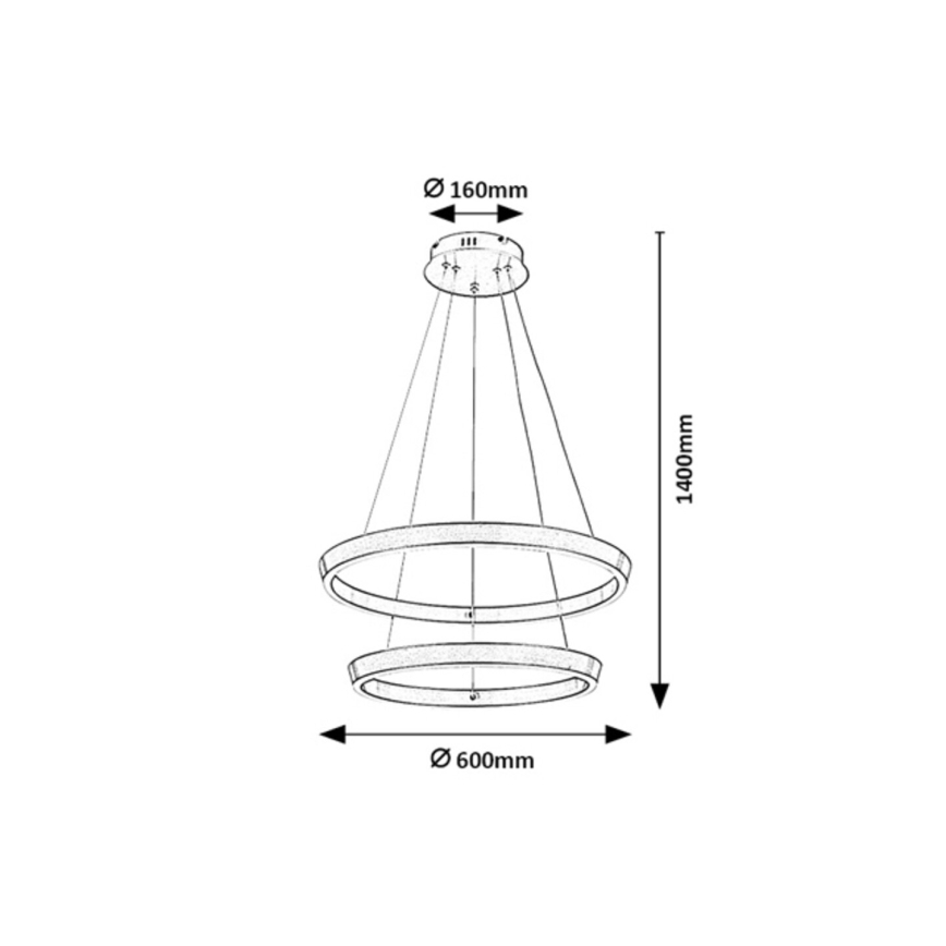 Rabalux - reguliuojama LED pakabinama liustra ant laido LED/45W/230V 3000-6500K + nuotolinio valdymo pultas