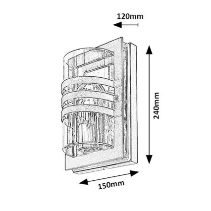 Rabalux - Sieninis lauko šviestuvas 1xE27/40W/230V IP44