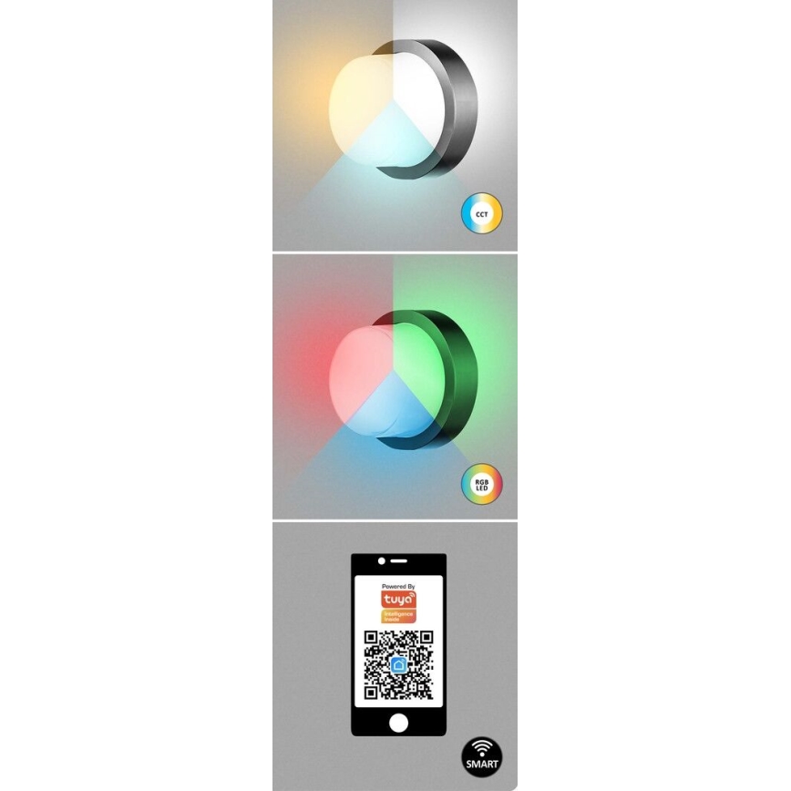Rabalux - LED RGBW Lauko sieninis šviestuvas LED/10W/230V IP54 Wi-Fi Tuya