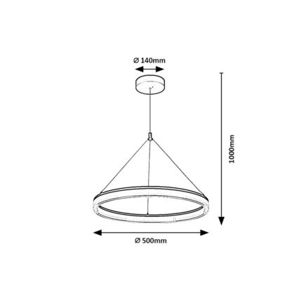 Rabalux - LED reguliuojamas pakabinamas šviestuvas ant laido LED/24W/230V 3000-6500K + su nuotoliniu valdymu