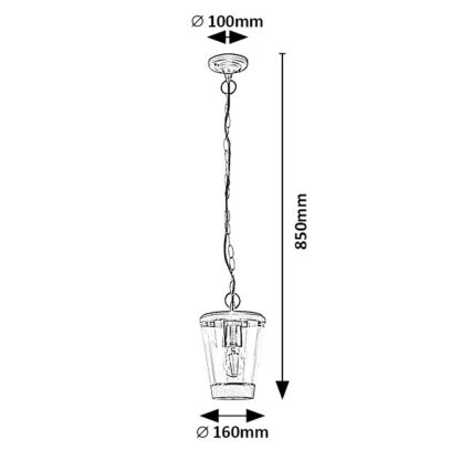 Rabalux - Lauko sietynas ant grandinės 1xE27/40W/230V IP44