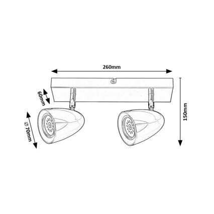 Rabalux - Akcentinis apšvietimas 2xGU10/5W/230V balta