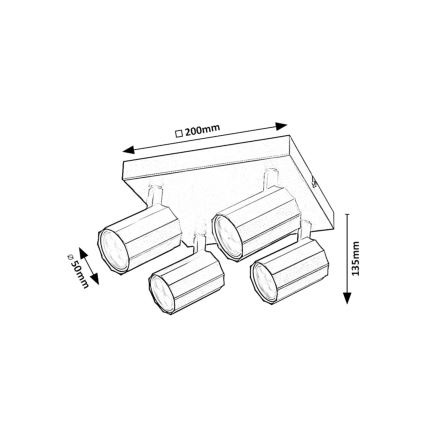 Rabalux - Akcentinis apšvietimas 4xGU10/5W/230V