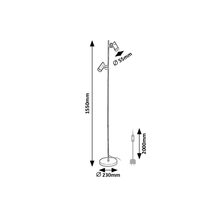 Rabalux - Toršeras 2xGU10/10W/230V