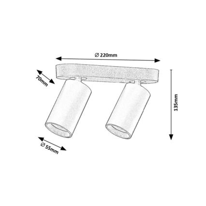 Rabalux - Taškinis šviestuvas 2xGU10/7W/230V baltas